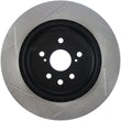Load image into Gallery viewer, StopTech 13-14 Lexus GS300/350/400/430 Slotted Sport Rear Left Brake Rotor - Side View