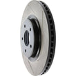 Load image into Gallery viewer, StopTech 13-15 Nissan Pathfinder Slotted Front Left Rotor - Side View