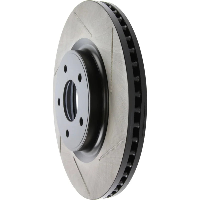 StopTech 13-15 Nissan Pathfinder Slotted Front Left Rotor - Side View