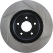 Load image into Gallery viewer, StopTech 13-15 Nissan Pathfinder Slotted Front Right Rotor - Installation View