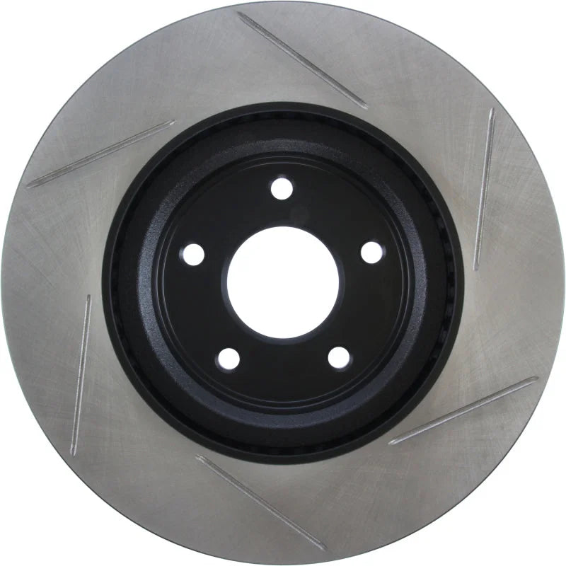 StopTech 13-15 Nissan Pathfinder Slotted Front Right Rotor - Installation View