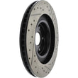 Load image into Gallery viewer, StopTech 13-18 Lexus GS350 Slotted &amp; Drilled Front Right Rotor - Side View