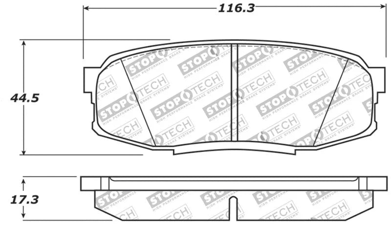 StopTech 13-18 Toyota Land Cruiser Performance Rear Brake Pads - Main Product View