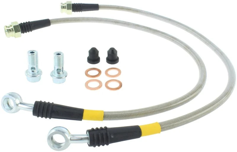 StopTech 14-15 Chevy Corvette Z51 (C7) V8 Stainless Steel Front Brake Lines - Main Product View