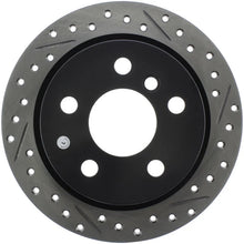 Load image into Gallery viewer, StopTech 14-15 Mini Cooper Base Slotted &amp; Drilled Rear Left Rotor - Side View