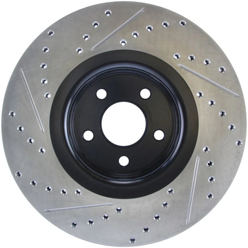 StopTech 14+ Ford Focus ST w/ 335mm Brakes Front Left Slotted & Drilled Rotor - Side View