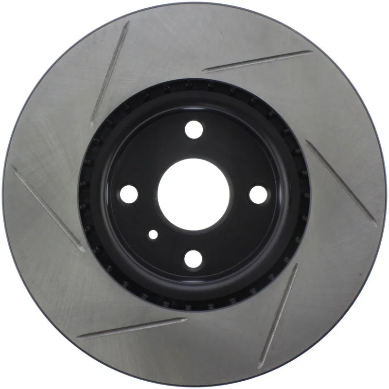 StopTech 16-18 Mazda Miata MX-5 Sport Slotted Front Left Rotor - Side View