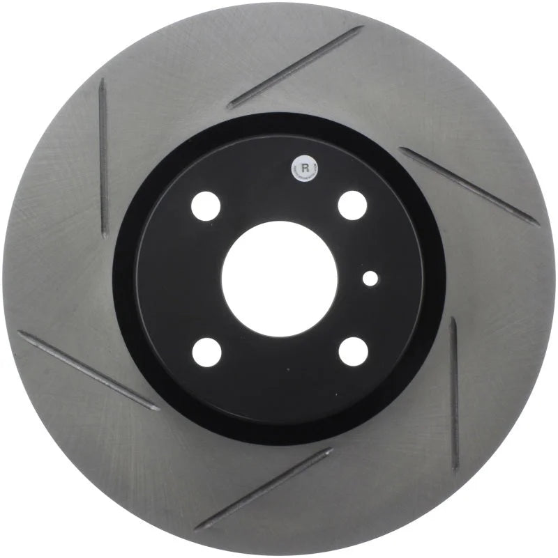 StopTech 16-18 Mazda Miata MX-5 Sport Slotted Front Right Rotor - Main Product View