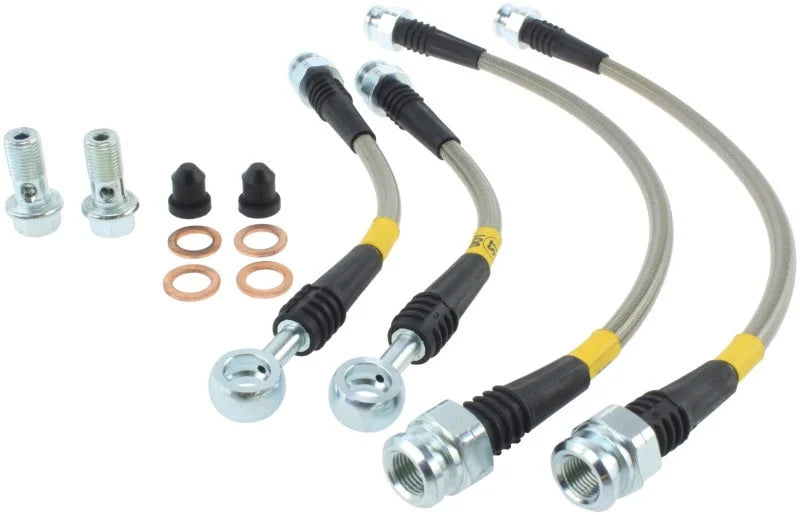 StopTech 2006-2014 Honda Ridgeline Stainless Steel Rear Brake Lines - Main Product View