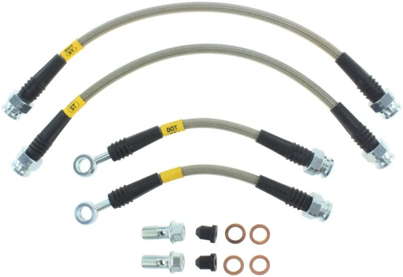 StopTech 2006-2014 Honda Ridgeline Stainless Steel Rear Brake Lines - Installation View