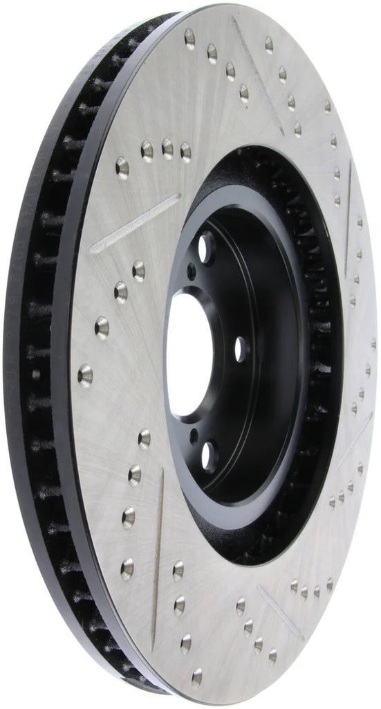 StopTech 5/93-98 Toyota Supra Turbo Right Front Slotted & Drilled Rotor - Side View