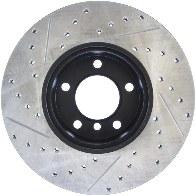 StopTech 9/07-09 BMW 328 Slotted & Drilled Left Front Rotor - Side View