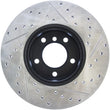 Load image into Gallery viewer, StopTech 9/07-09 BMW 328 Slotted &amp; Drilled Right Front Rotor - Side View