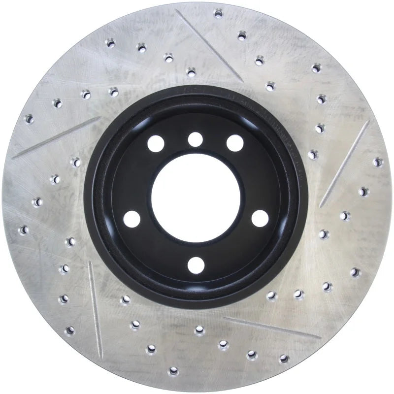 StopTech 9/07-09 BMW 328 Slotted & Drilled Right Front Rotor - Side View
