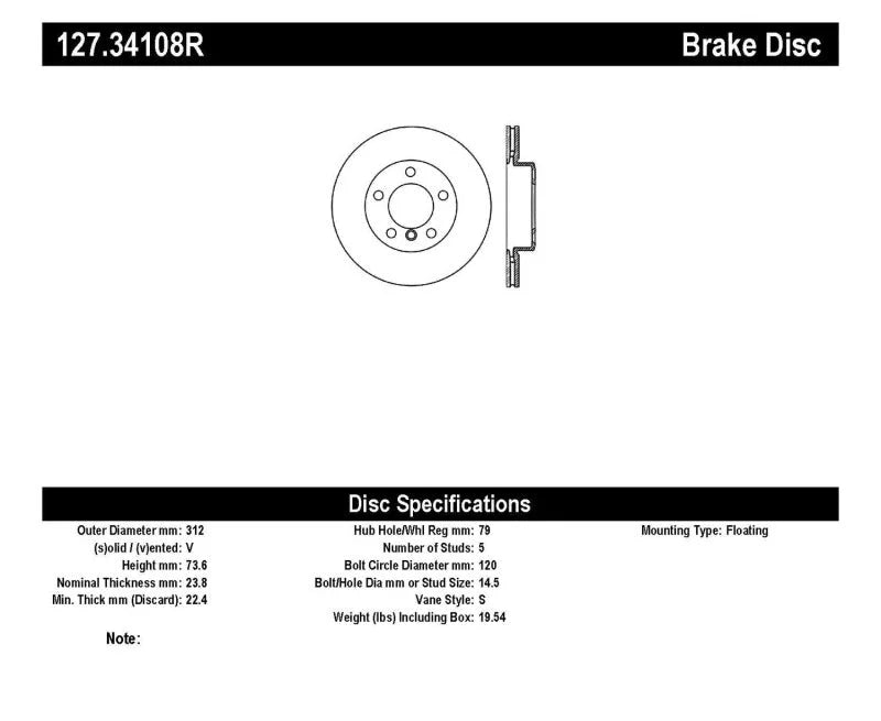 StopTech 9/07-09 BMW 328 Slotted & Drilled Right Front Rotor - Installation View