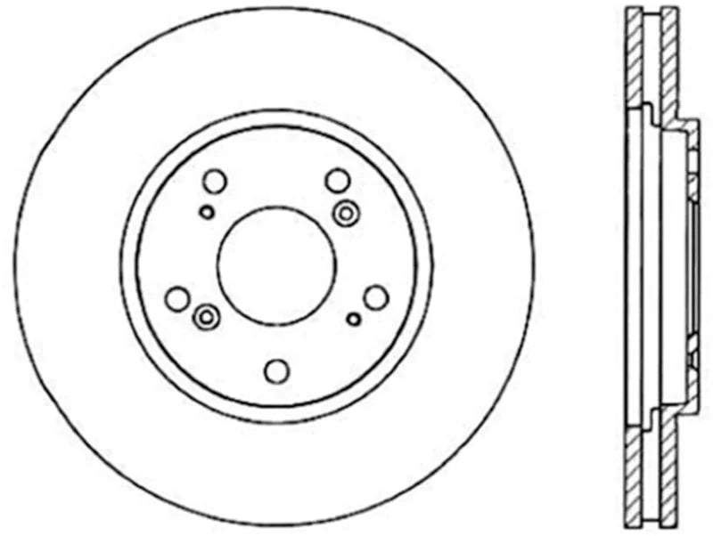StopTech 91-96 Acura NSX Cryo Slotted Rear Right Sport Brake Rotor - Side View