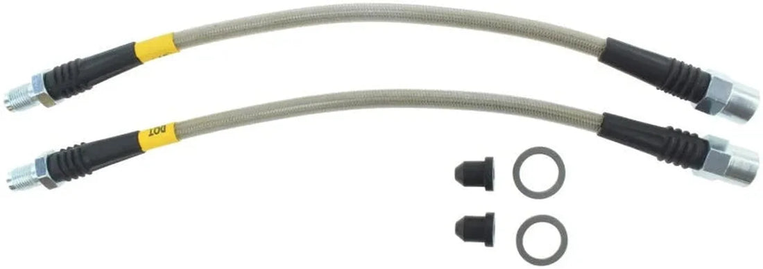 StopTech 12-13 BMW 335i SS Rear Brake Lines - Detail View