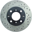 Load image into Gallery viewer, StopTech 96-00 Honda Civic DX/HX Coupe/90-00 Civic DX/LX Sedan Slotted &amp; Drilled Right Front Rotor - Main Product View