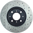 Load image into Gallery viewer, StopTech 96-00 Honda Civic DX/HX Coupe/90-00 Civic DX/LX Sedan Slotted &amp; Drilled Right Front Rotor - Installation View