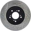 Load image into Gallery viewer, StopTech 97-01 Acura Integra Type R / 97-01 Honda CR-V Slotted &amp; Drilled Left Front Rotor - Installation View