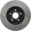 Load image into Gallery viewer, StopTech 99-08 Acura TL (STD Caliber) / 01-03 CL / 04-09 TSX Cross Drilled Left Front Rotor - Side View