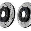 Load image into Gallery viewer, StopTech Drilled Left Rear Rotor (vented rear discs) fits 2000-2006 Audi TT Quattro / 2002-2006 Volkswagen Golf / 2004-200...