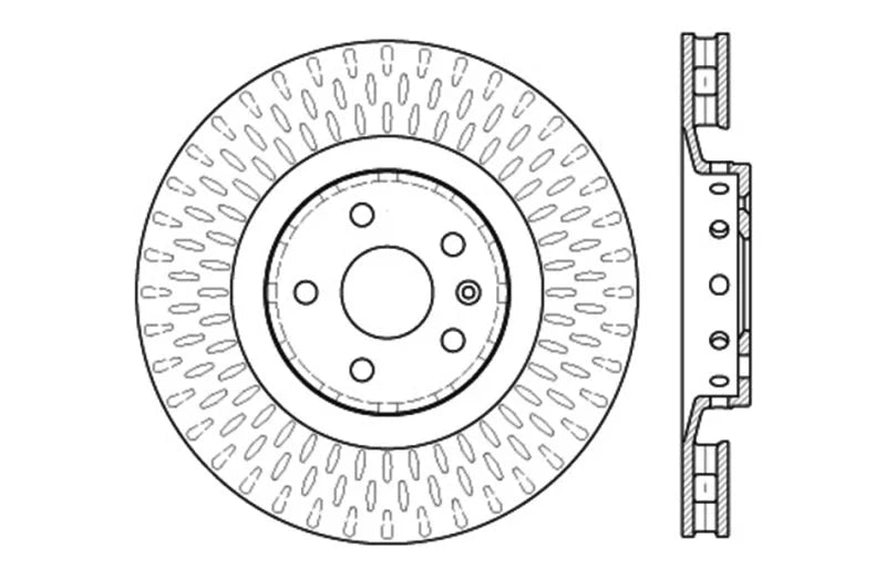 StopTech Drilled & Slotted Left Sport Brake Rotor for 2009 Cadillac CTS-V - Side View