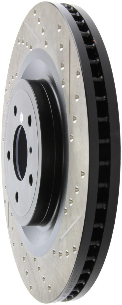 StopTech Infiniti G37 / Nissan 370Z SportStop Slotted & Drilled Front Left Rotor - Back View