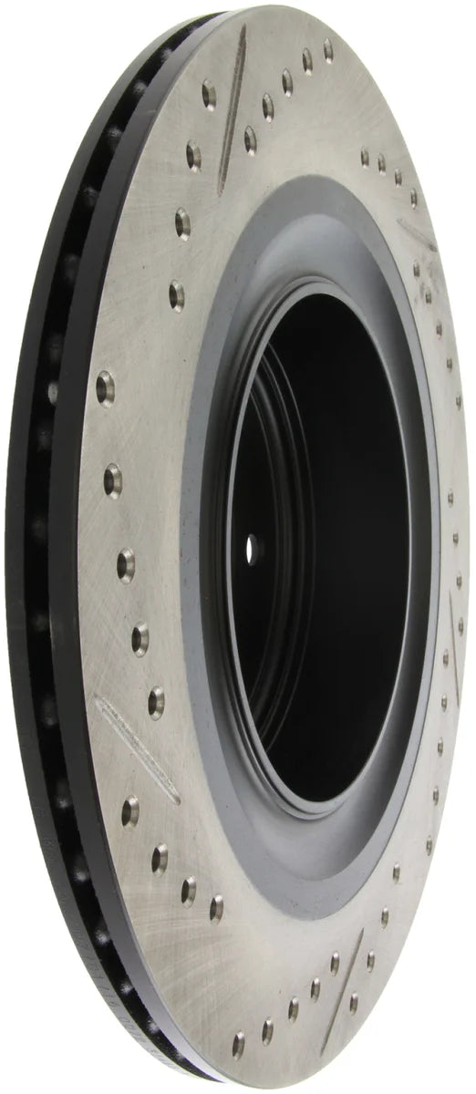StopTech Infiniti G37 / Nissan 370Z SportStop Slotted & Drilled Rear Left Rotor - Side View