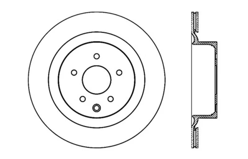 StopTech Infiniti G37 / Nissan 370Z SportStop Slotted & Drilled Rear Right Rotor - Side View
