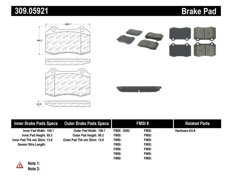 StopTech Performance 00-06 Jaguar S Typre R / XJ R / XJR-S / XJ Sport Rear Brake Pads - Additional View 5