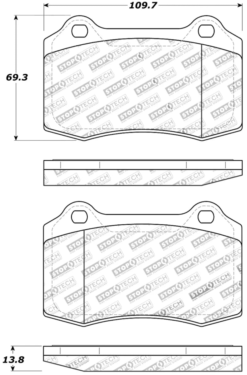 StopTech Performance 00-06 Jaguar S Typre R / XJ R / XJR-S / XJ Sport Rear Brake Pads - Additional View 6