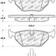 Load image into Gallery viewer, StopTech Performance 01-02 BMW Z3 / 03-09 Z4 / 10/90-07 3 Series / 99-09 Saab 9-5 Rear Brake Pads - Side View