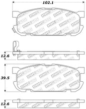 Load image into Gallery viewer, StopTech Performance 01-05 Miata w/ Sport Suspension Rear Brake Pads D891 - Side View