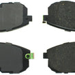 Load image into Gallery viewer, StopTech Performance 02-05 Infiniti G35 / 07-09 Nissan Altima/Sentra / 6/02-05 350Z Front Brake Pa - Installation View
