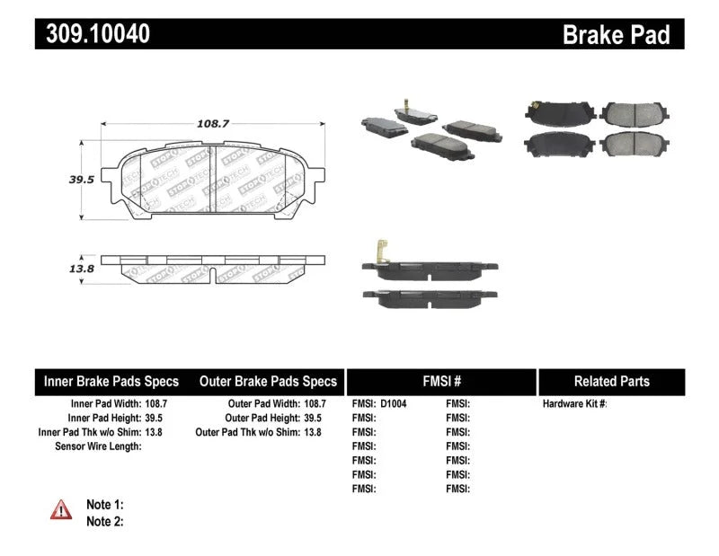 StopTech Performance 03-05 WRX Rear Brake Pads - Additional View 5