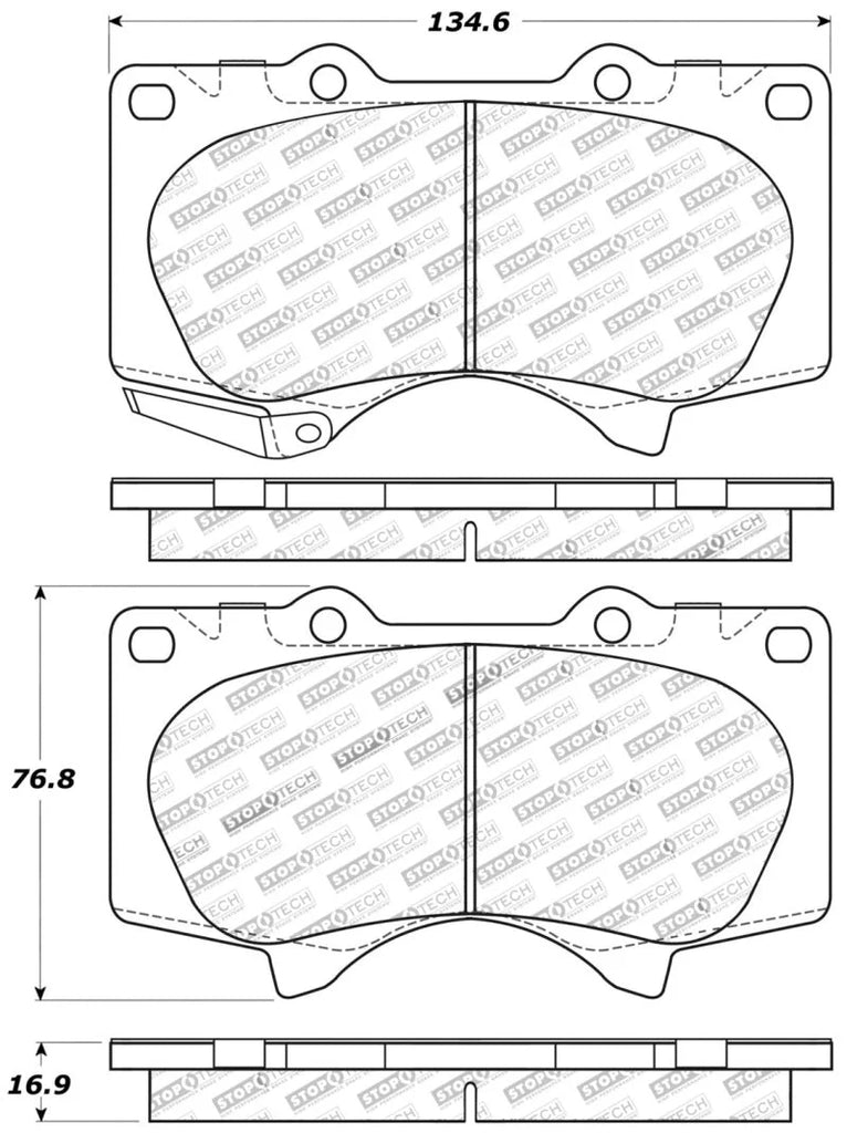 StopTech Performance 03-09 Lexus GX 470 Front Brake Pads - Main Product View