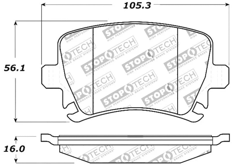 StopTech Performance 06-09 Audi A3 / 05-09 Audi A4/A6 / 08-09 Audi TT / 06-09 VW GTI / 06-09 Jetta - Back View