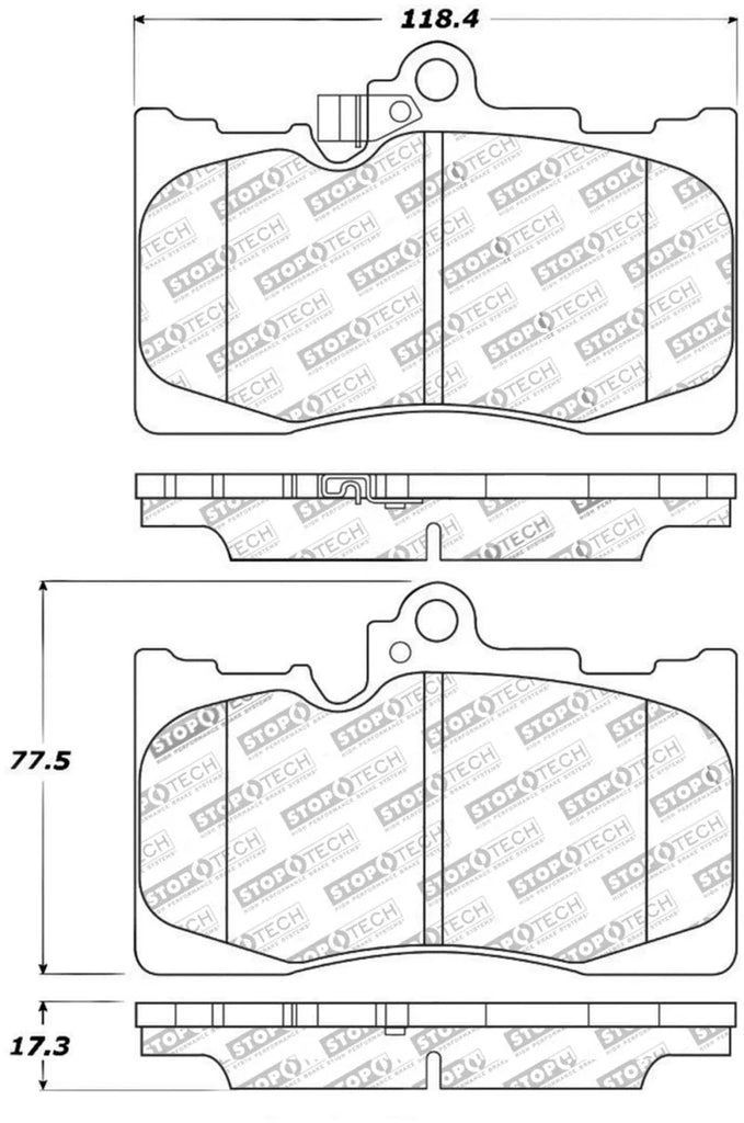 StopTech Performance 06 Lexus GS300/430 / 07-08 GS350 / 06-08 IS350 Front Brake Pads - Main Product View