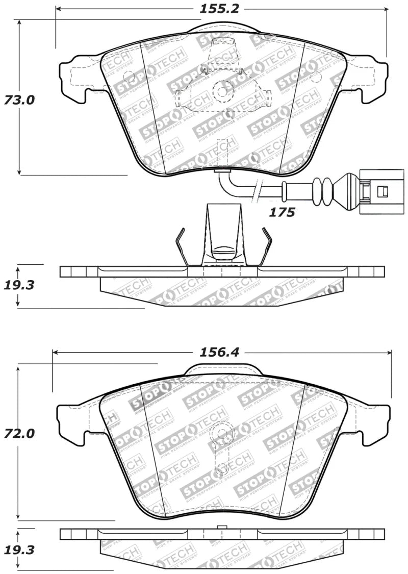 StopTech Performance 08-13 Audi TT Quattro / 12 VW Golf R Front Brake Pads - Additional View 5