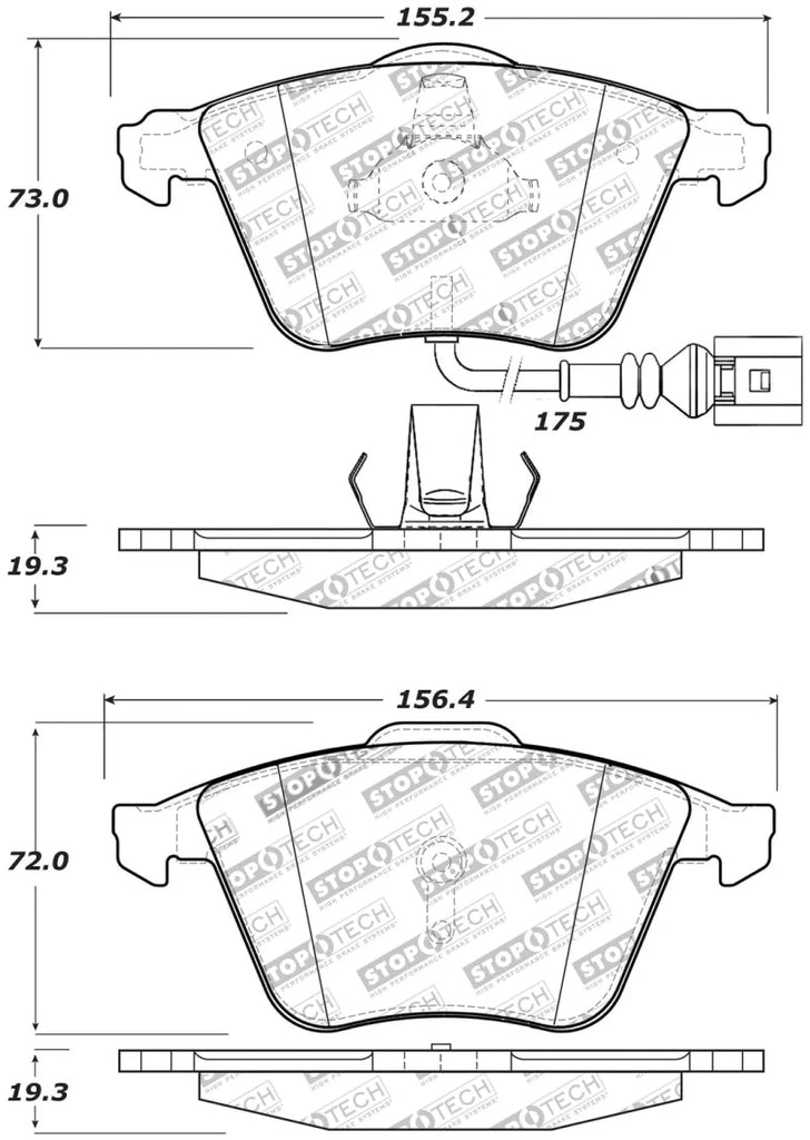 StopTech Performance 08-13 Audi TT Quattro / 12 VW Golf R Front Brake Pads - Additional View 5
