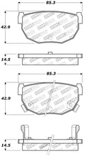 Load image into Gallery viewer, StopTech Performance 89-98 240SX Rear Brake Pads - Side View
