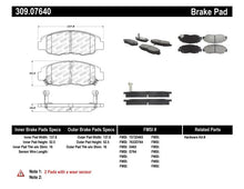 Load image into Gallery viewer, StopTech Performance 98-02 Honda Accord Coupe/Sedan 4cyl Rear Drum/Disc Front Brake Pads - Back View