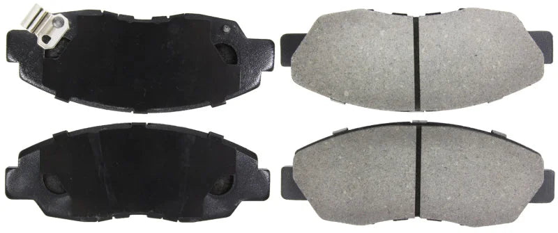 StopTech Performance 98-02 Honda Accord Coupe/Sedan 4cyl Rear Drum/Disc Front Brake Pads - Installation View