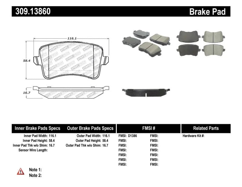StopTech Performance Brake Pads - Main Product View