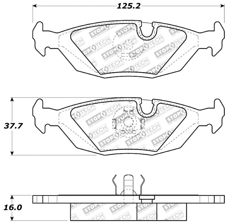 StopTech Performance Rear Brake Pads - Main Product View