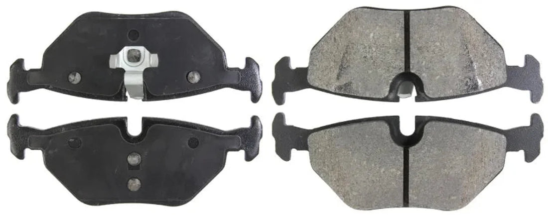 StopTech Performance 01-02 BMW Z3 / 03-09 Z4 / 10/90-07 3 Series / 99-09 Saab 9-5 Rear Brake Pads - Installation View