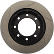 Load image into Gallery viewer, StopTech Power Slot 00-05 Ford Excursion / 99-04 F250/F350 Front Right Slotted CRYO Brake Rotor - Side View