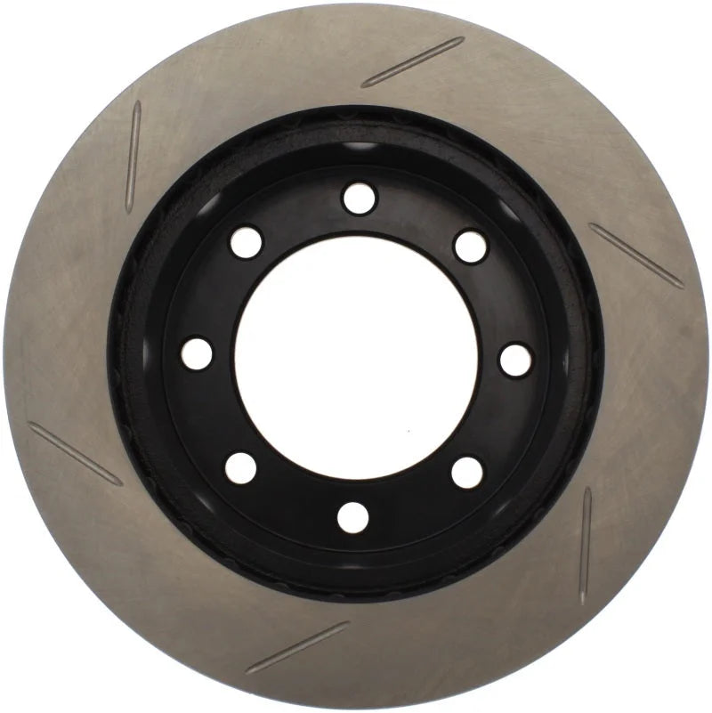 StopTech Power Slot 00-05 Ford Excursion / 99-04 F250/F350 Front Right Slotted CRYO Brake Rotor - Side View