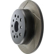 Load image into Gallery viewer, StopTech Power Slot 00-05 Lexus IS300 Rear Right SportStop Slotted Rotor - Back View